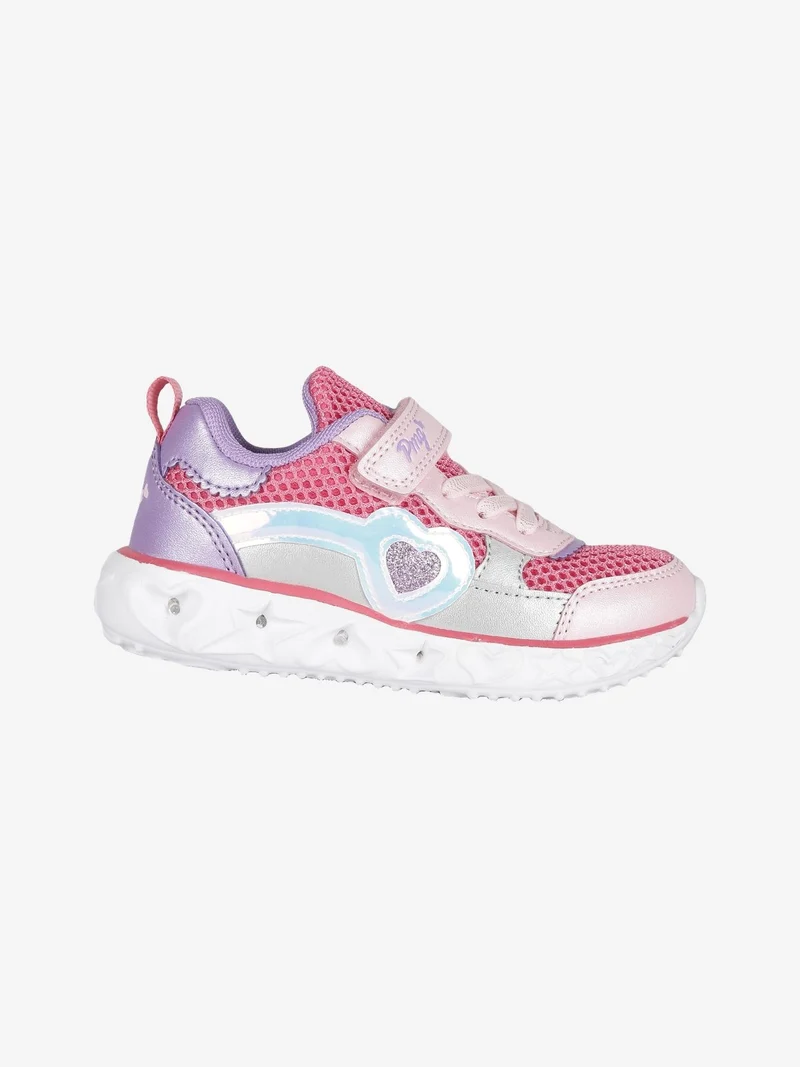 Sneakers da bambina con luci - fucsia