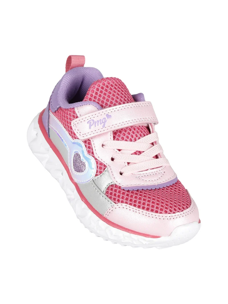 Sneakers da bambina con luci - fucsia