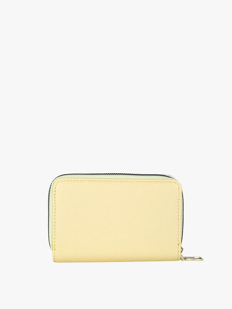 Portafoglio da donna con stampa monogramma - giallo