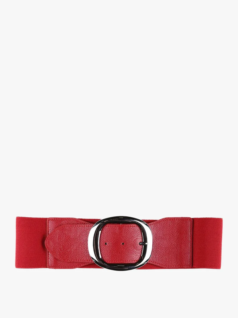 Cintura stringivita con fibbia larga - rosso