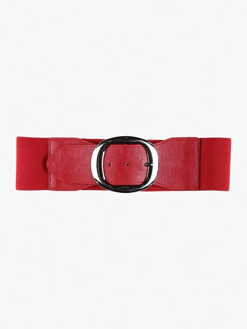 Cintura stringivita con fibbia larga - rosso