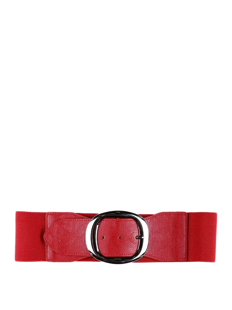 Cintura stringivita con fibbia larga - rosso