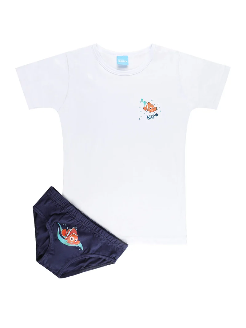 PiXAR completo intimo 2 pezzi bambino con stampa - bianco