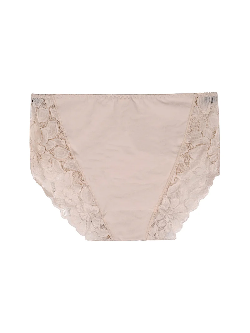 Slip midi donna in pizzo - cipria