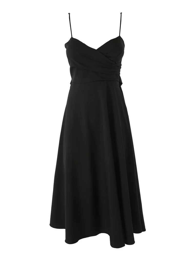 Abito donna svasato con spalline sottili e coppe imbottite - nero