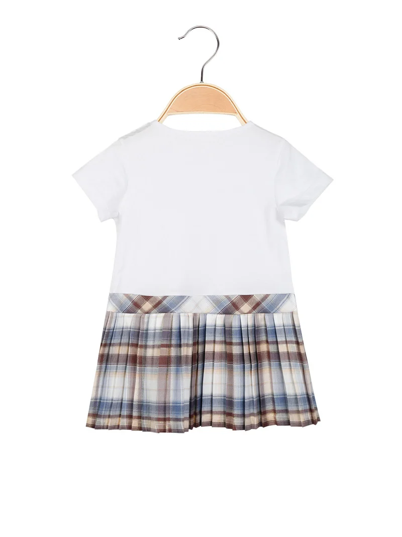 Completo 2 pezzi da neonata con vestito + giacca in jeans - marrone