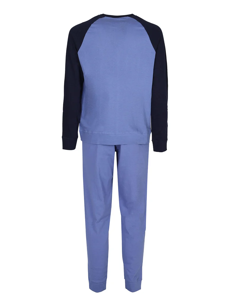 Pigiama lungo da uomo in cotone - blu