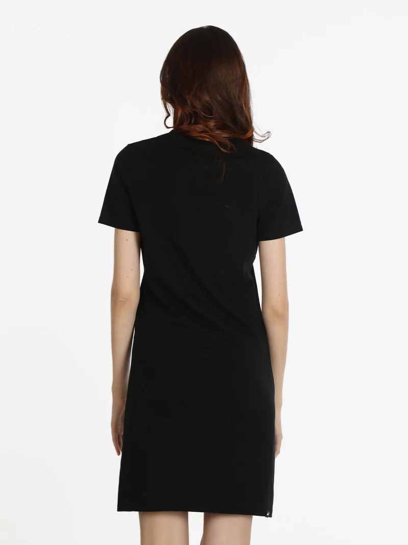 SLIM TEE DRESS Vestito in cotone donna manica corta - nero