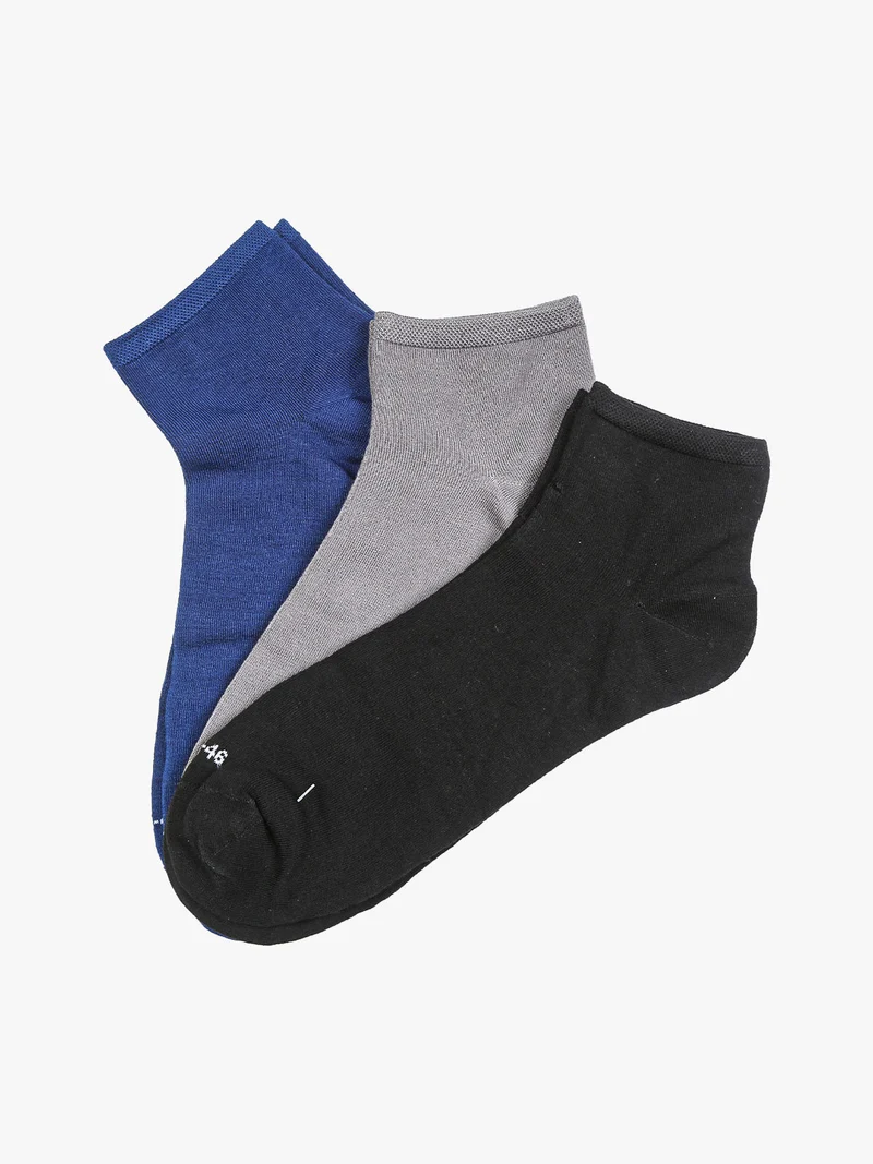 Confezione da 3 paia di calze corte da uomo in bamboo - grigio chiaro