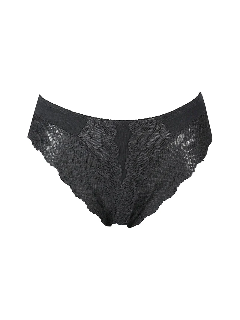 Slip donna con pizzo - nero