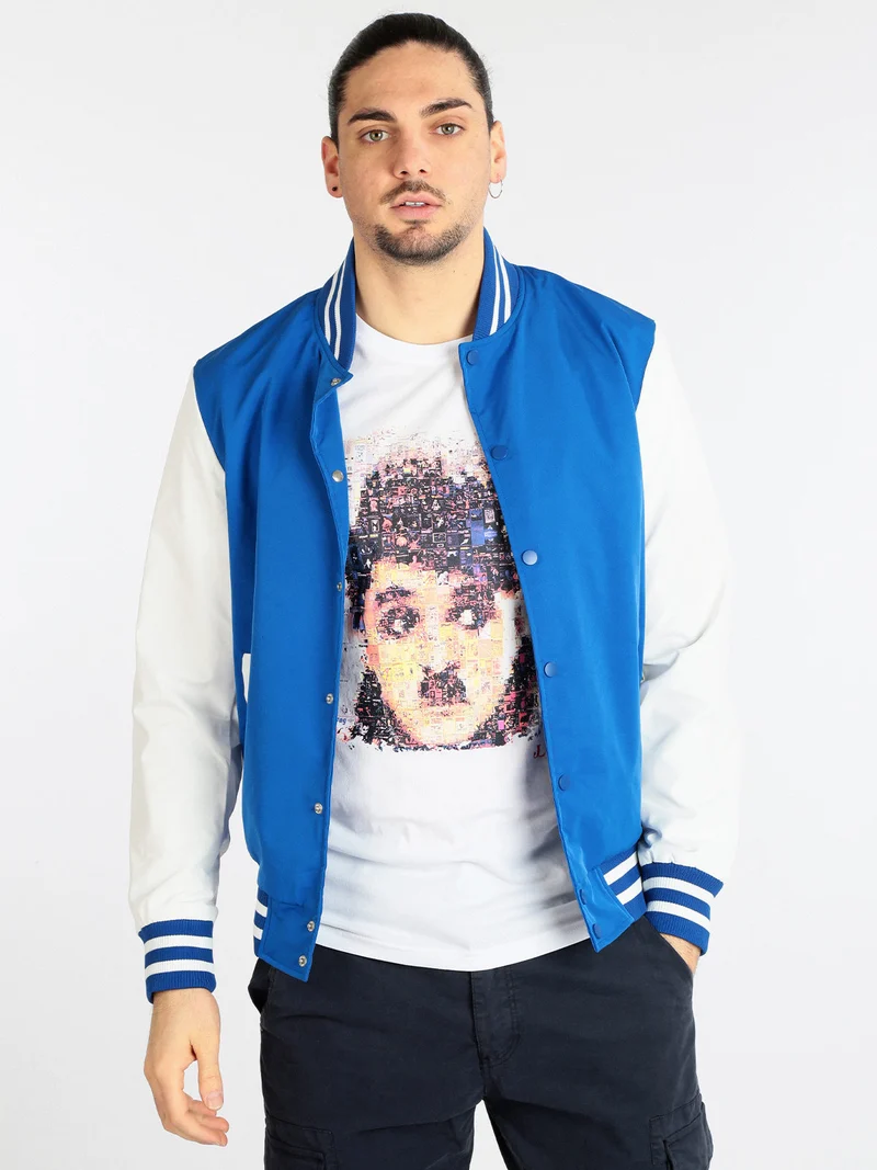 Giacca leggera da uomo modello bomber - blu