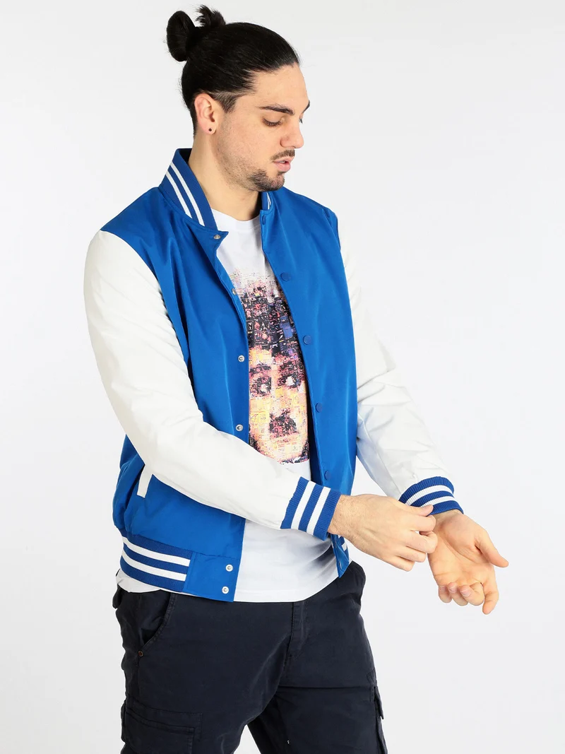 Giacca leggera da uomo modello bomber - blu