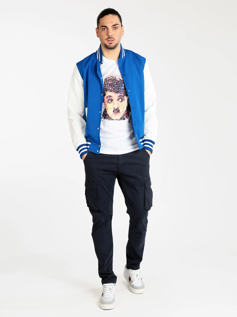 Giacca leggera da uomo modello bomber - blu