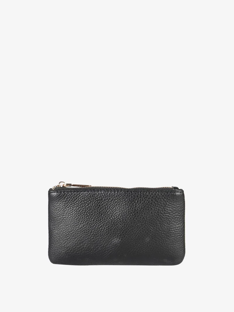 Bustina donna in ecopelle con cerniera - nero
