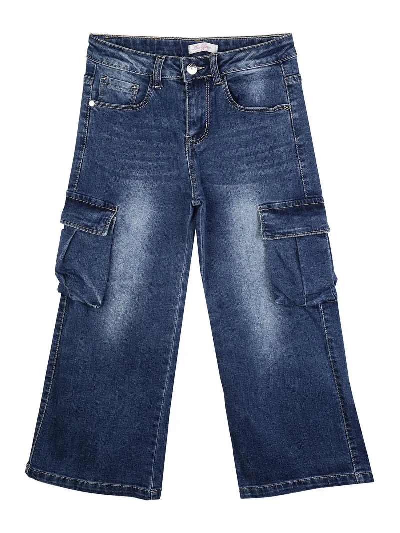Jeans cargo da bambina con tasconi - jeans
