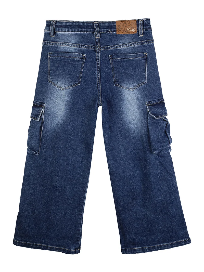 Jeans cargo da bambina con tasconi - jeans