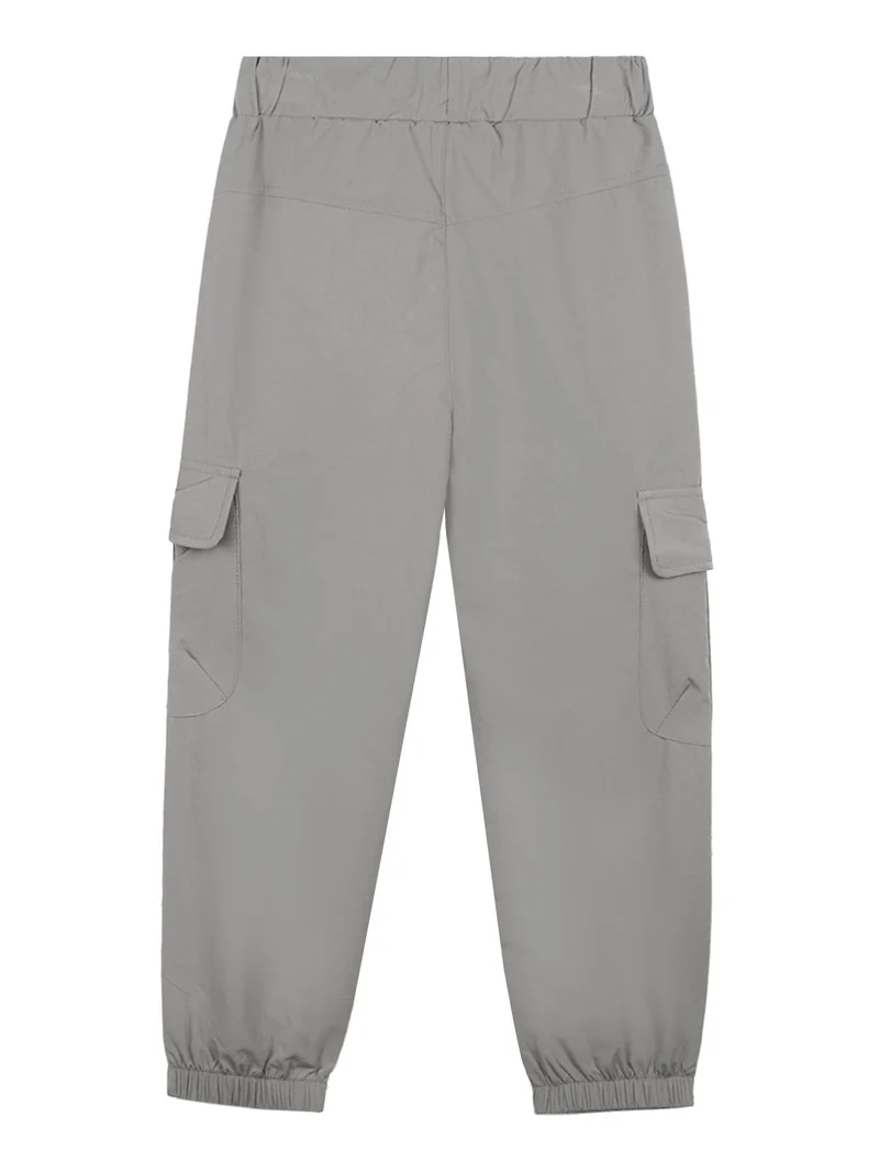 Pantaloni cargo da bambino con tasconi e polsini - grigio chiaro