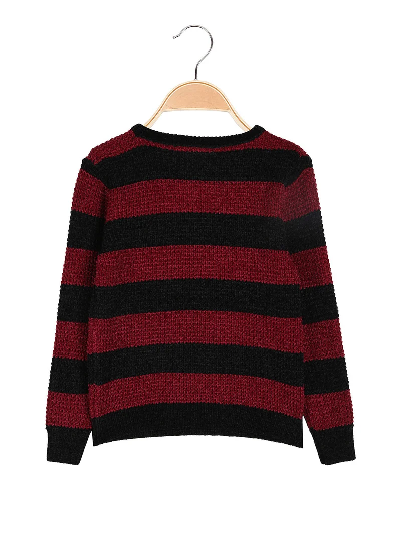 Maglione da bambino a blocchi di colore - bordeaux
