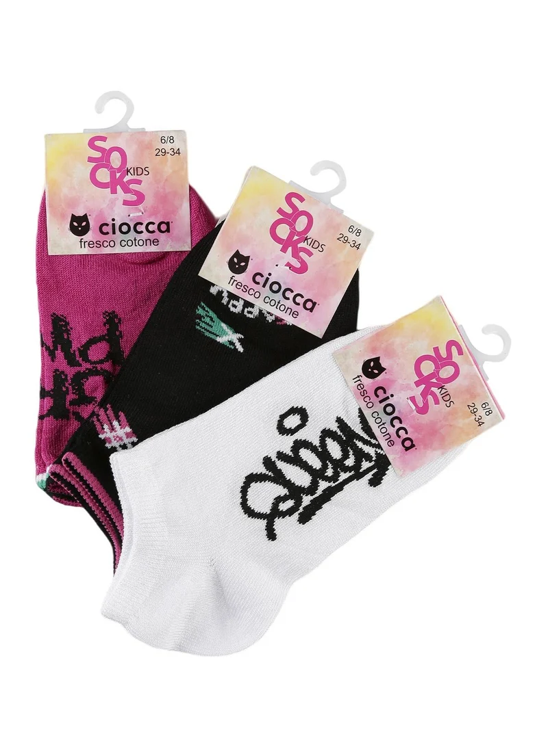 Calze corte da bambina Confezione da 3 paia - nero