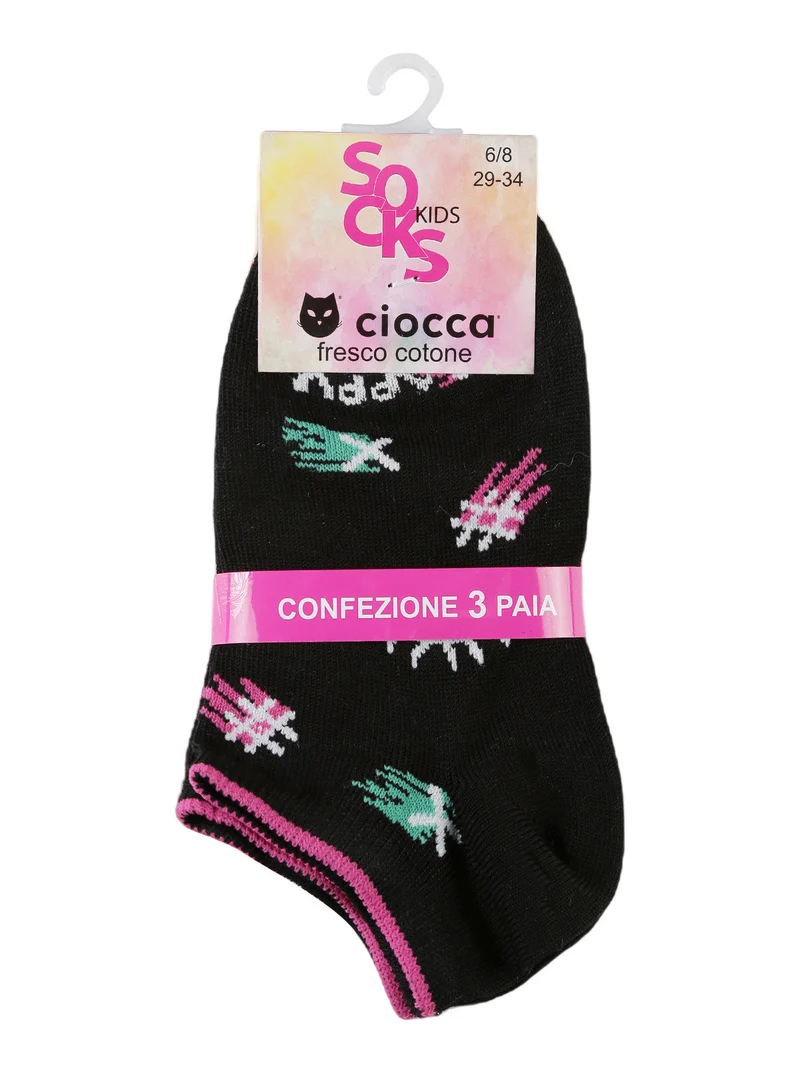 Calze corte da bambina Confezione da 3 paia - nero