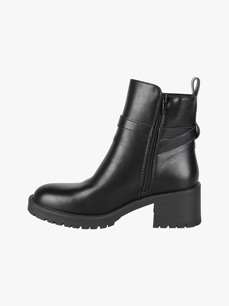Stivaletti donna con tacco largo - nero