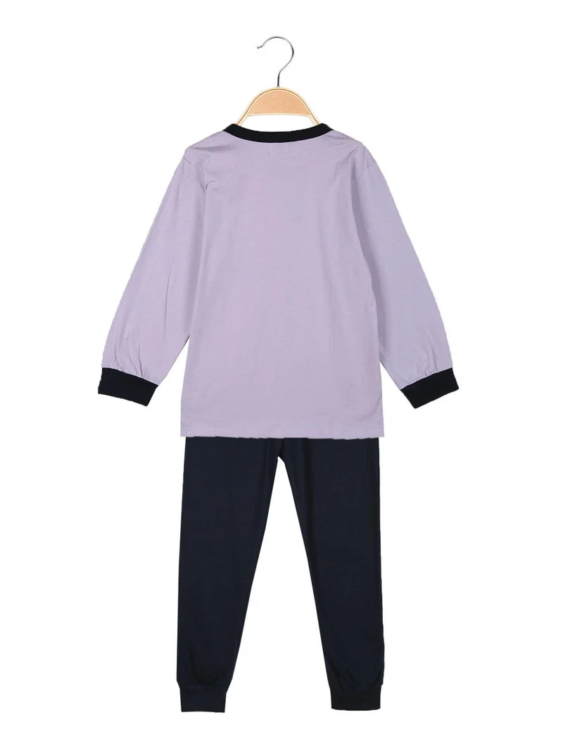 Pigiama lungo in cotone - lilla