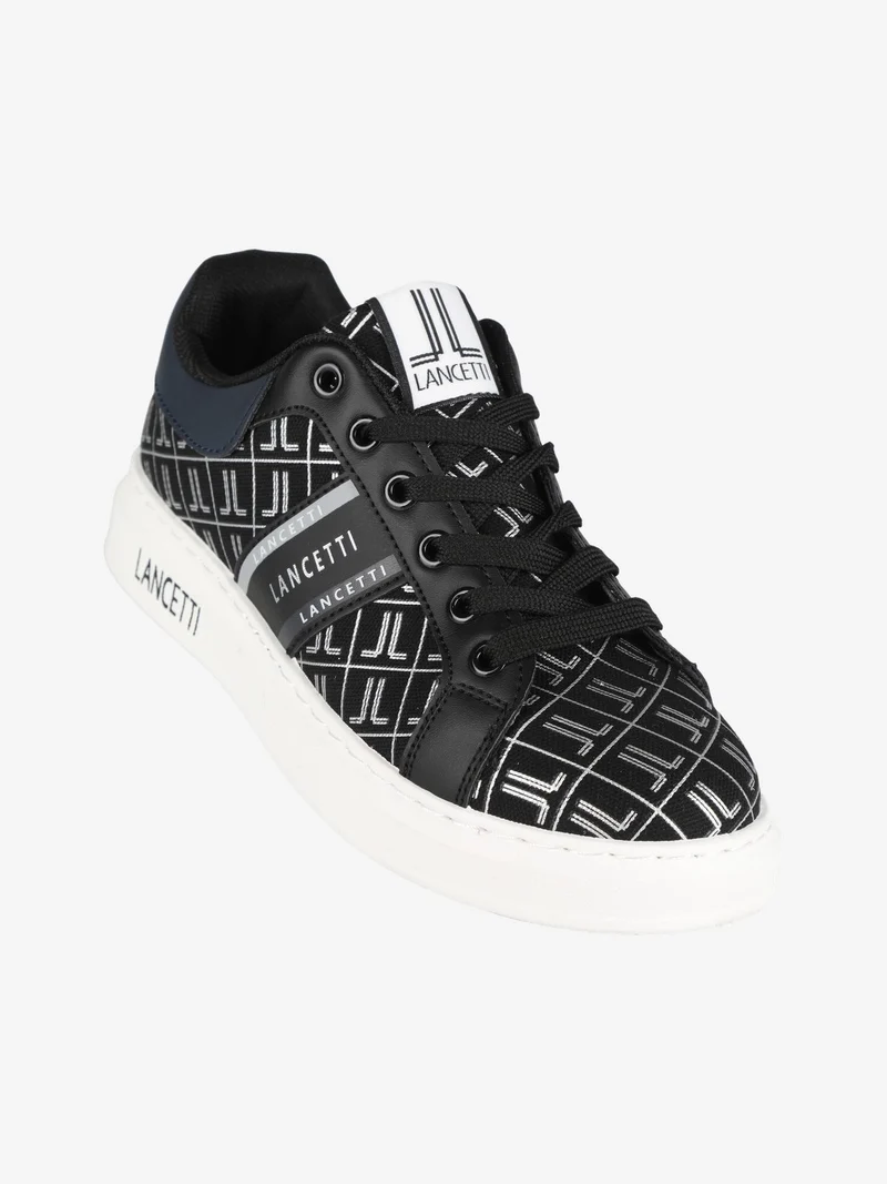Sneakers da donna stringata con logo - nero