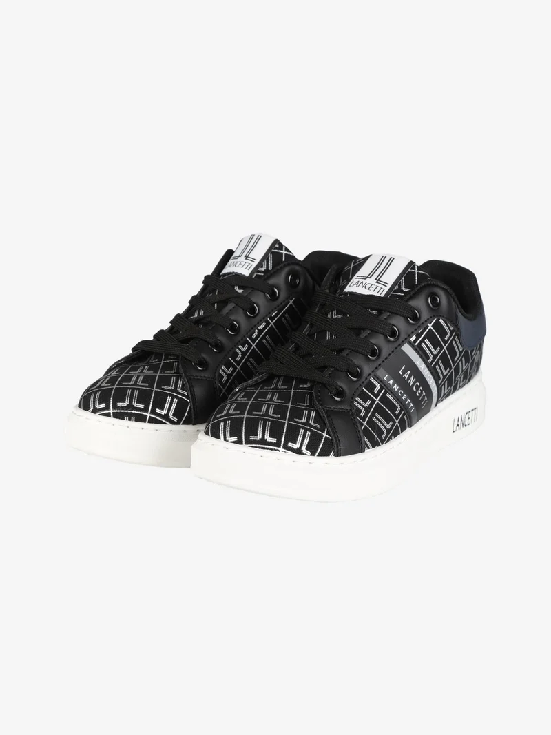 Sneakers da donna stringata con logo - nero