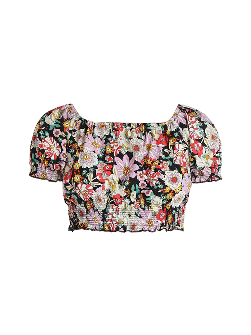 Top cropped floreale donna
