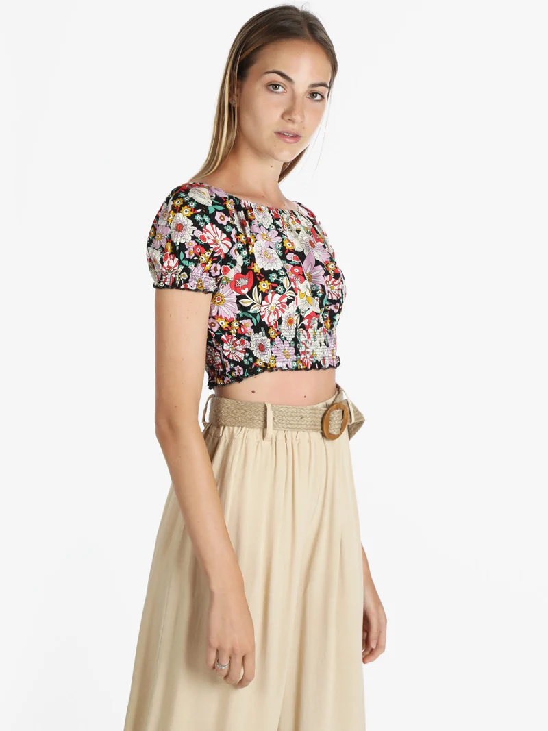 Top cropped floreale donna