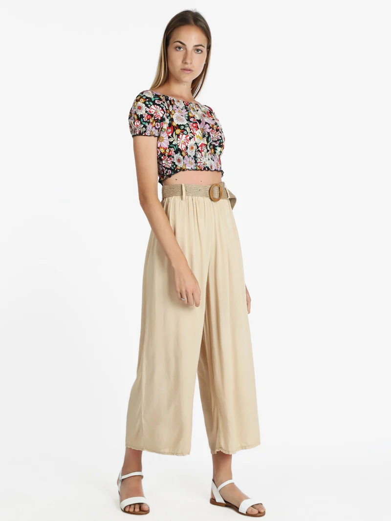 Top cropped floreale donna