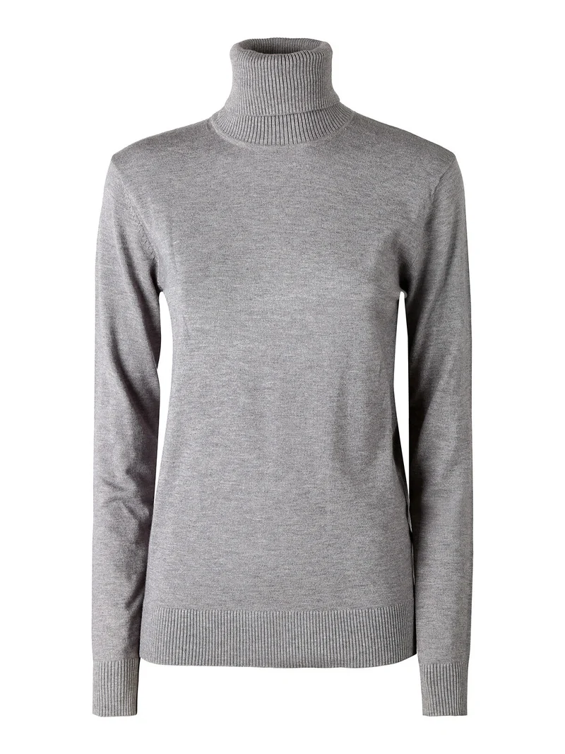 Maglia dolcevita donna in tinta unita - grigio