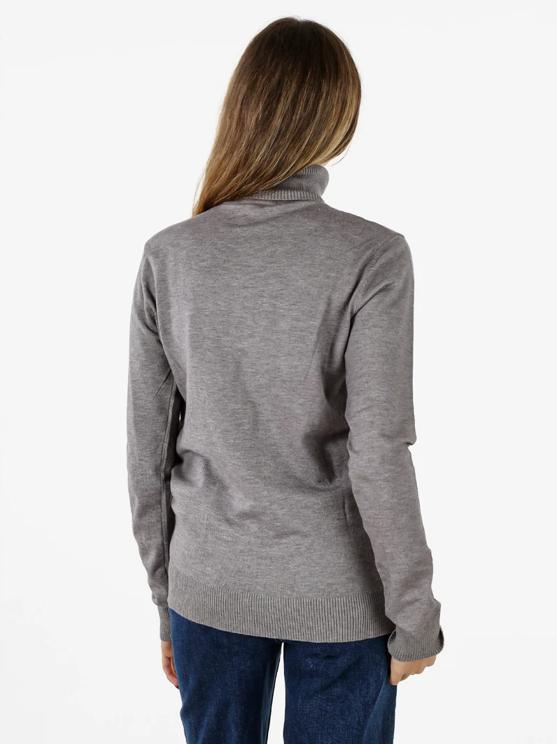 Maglia dolcevita donna in tinta unita - grigio