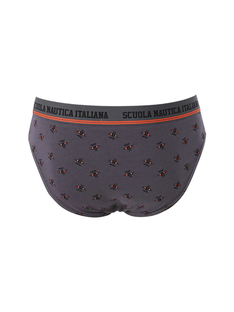Slip da uomo in cotone elastico con stampe - grigio