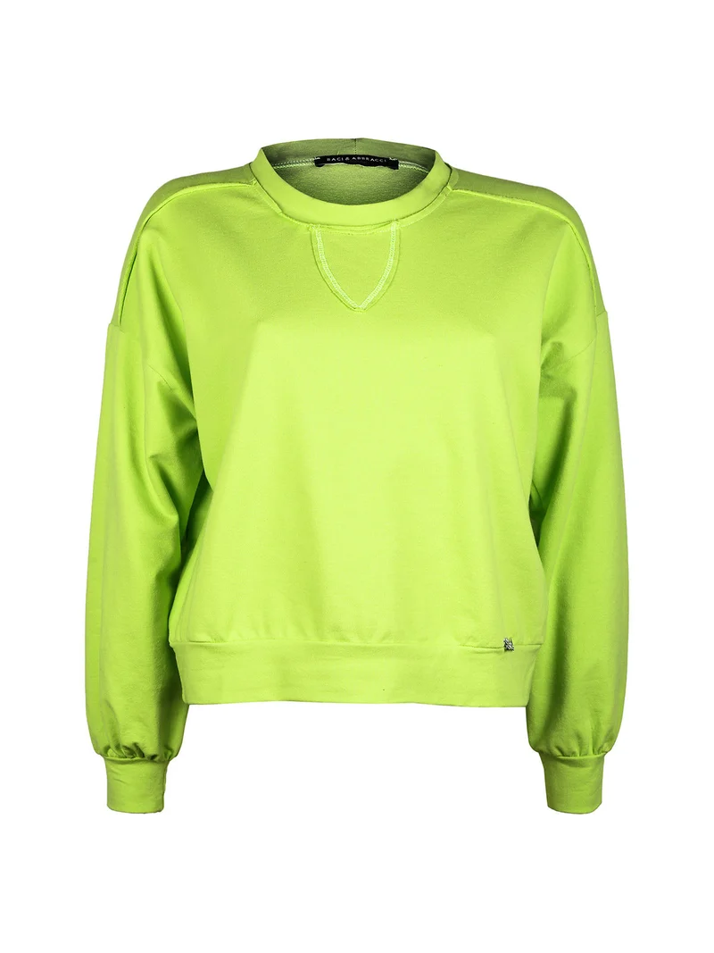 Felpa cropped in cotone - mela