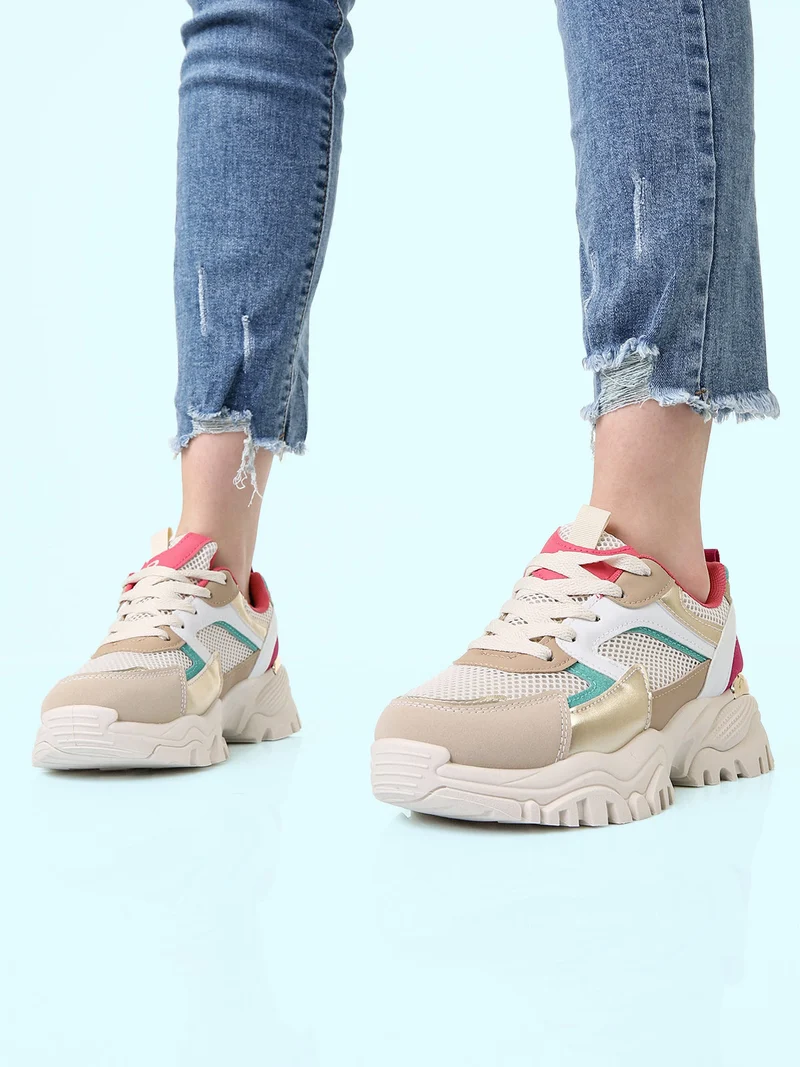 Sneakers stringate da donna - multicolore