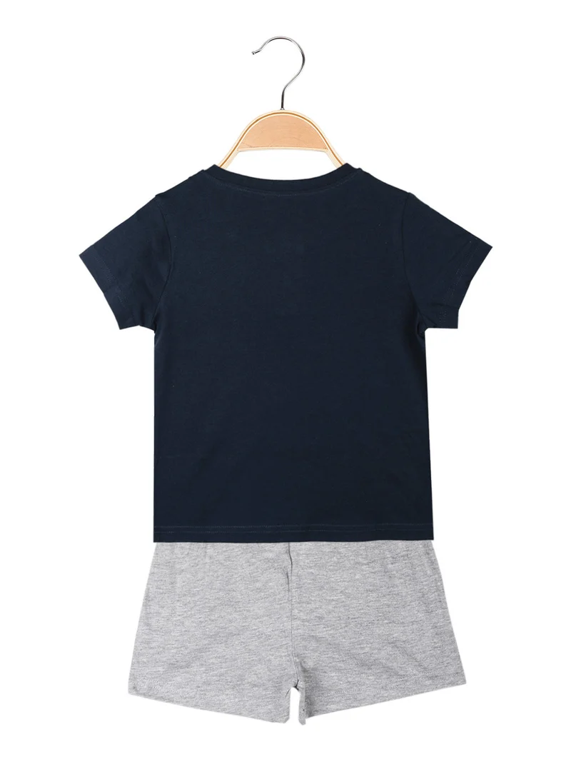 Pigiama corto da bambino in cotone - blu scuro