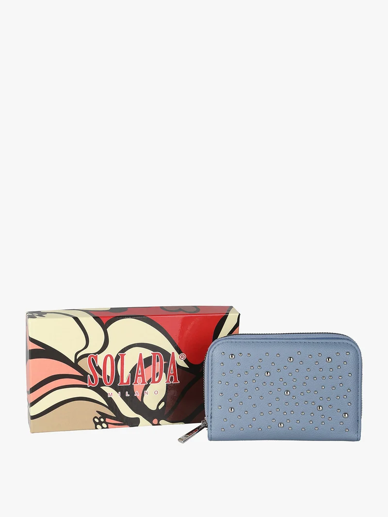 Portafoglio donna con borchie - blu