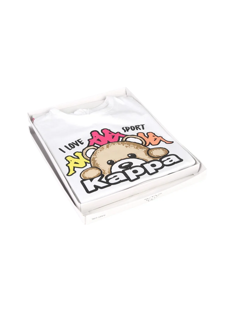 Completo corto da neonata 2 pezzi con t-shirt e shorts - bianco