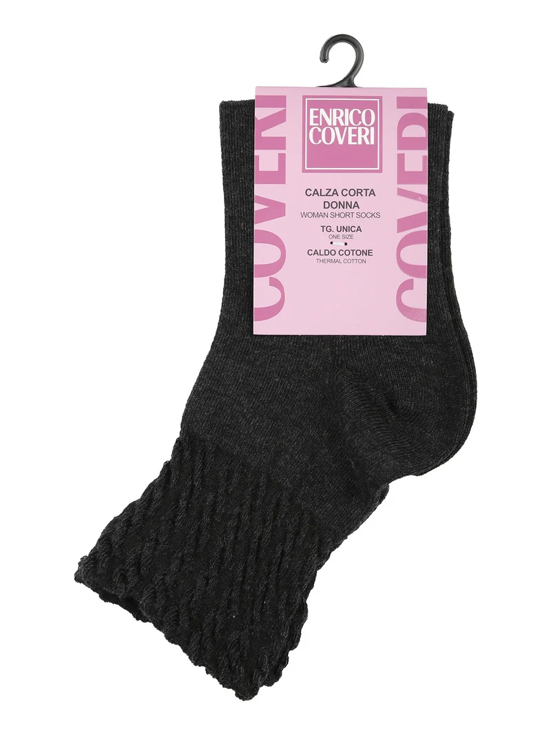 Calze corte da donna in caldo cotone - grigio scuro