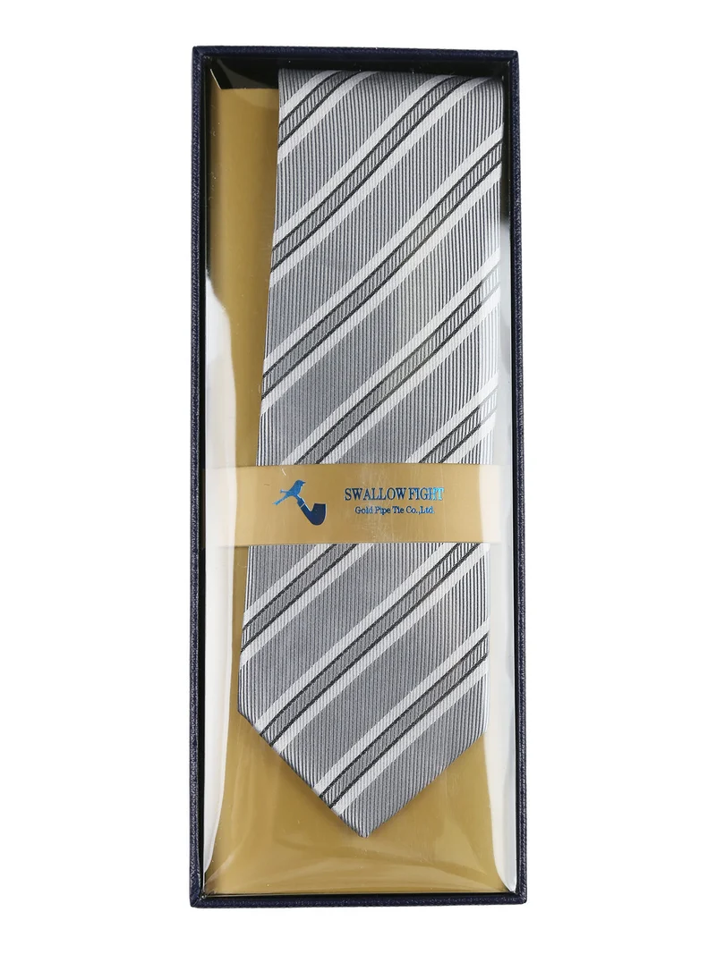 Cravatta classica da uomo con stampe - grigio chiaro