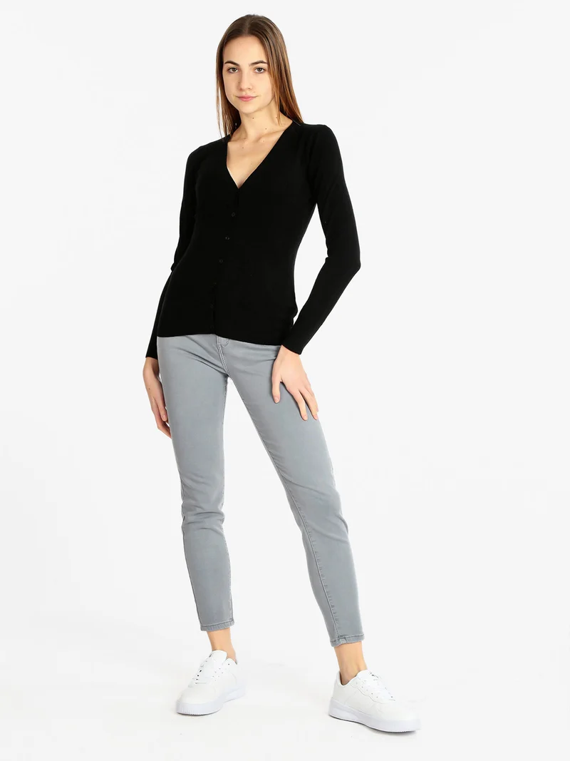 Pantaloni donna effetto push up - grigio chiaro