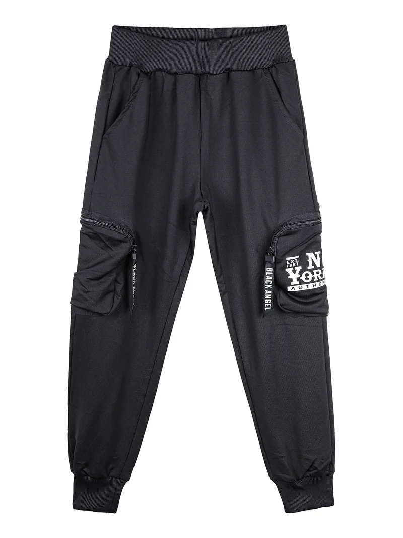 Pantaloni da bambino cargo con polsini - blu scuro