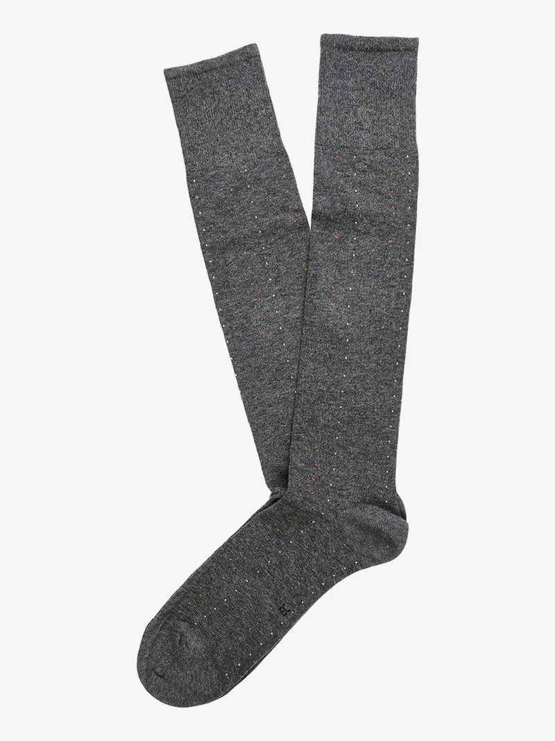 Calze lunghe da uomo a pois - grigio