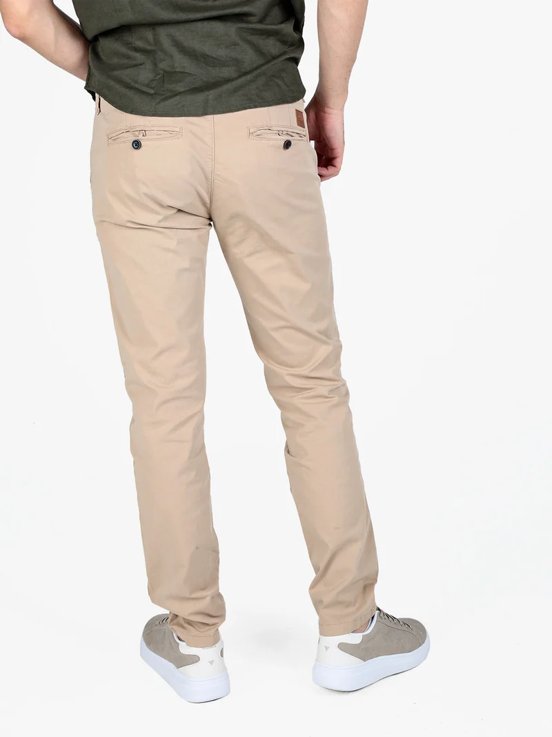 Pantaloni da uomo in cotone a vita bassa - khaki