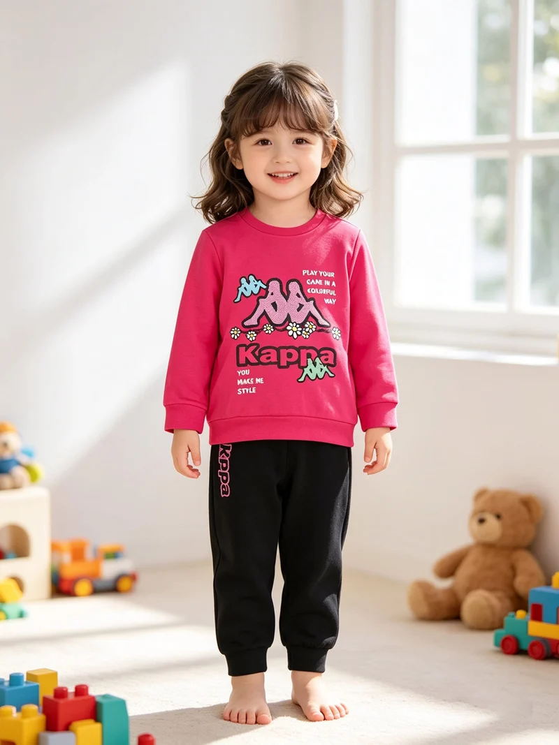 Completo tuta da neonata 2 pezzi con felpa e pantaloni in cotone - fucsia