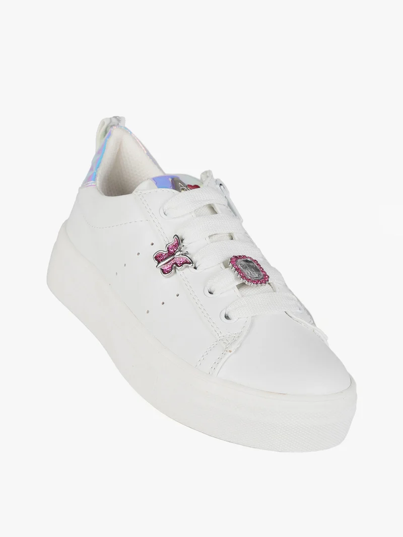Sneakers stringate da bambina - bianco