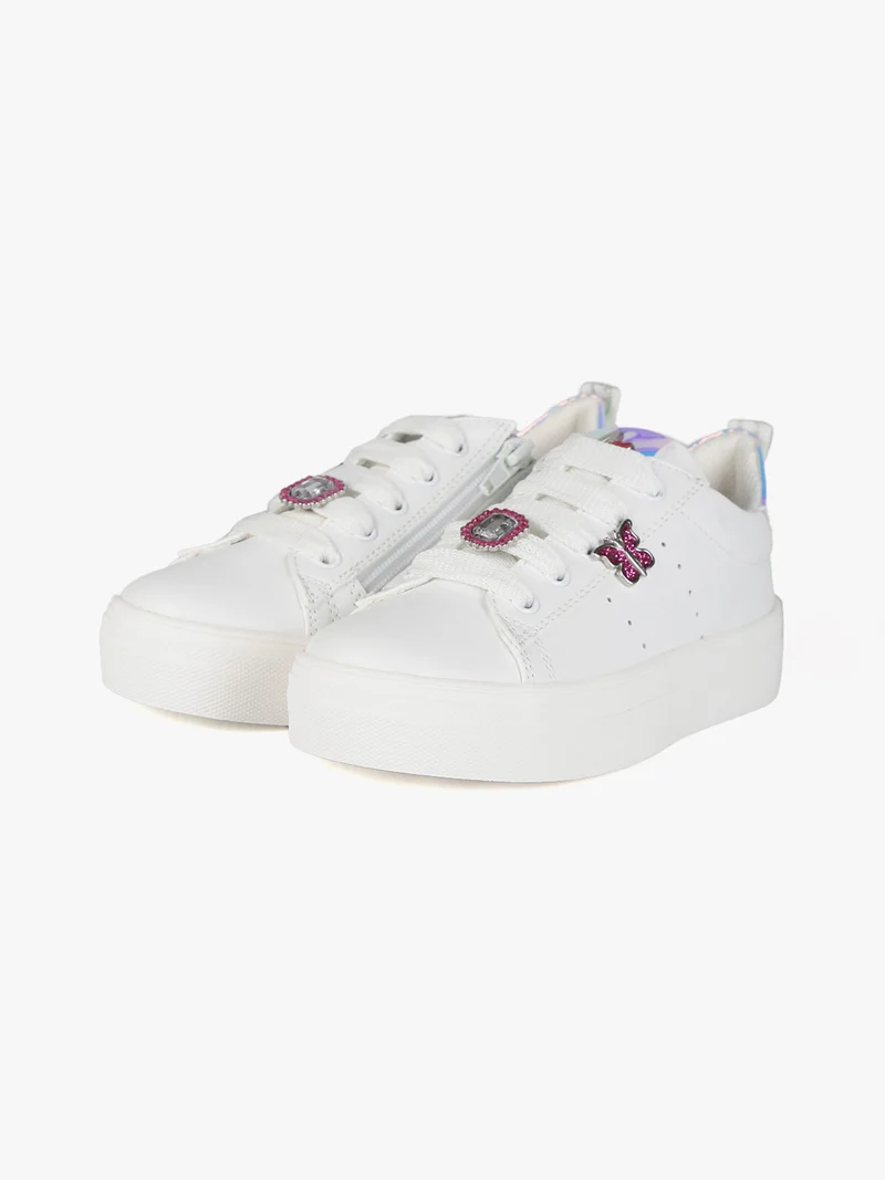 Sneakers stringate da bambina - bianco