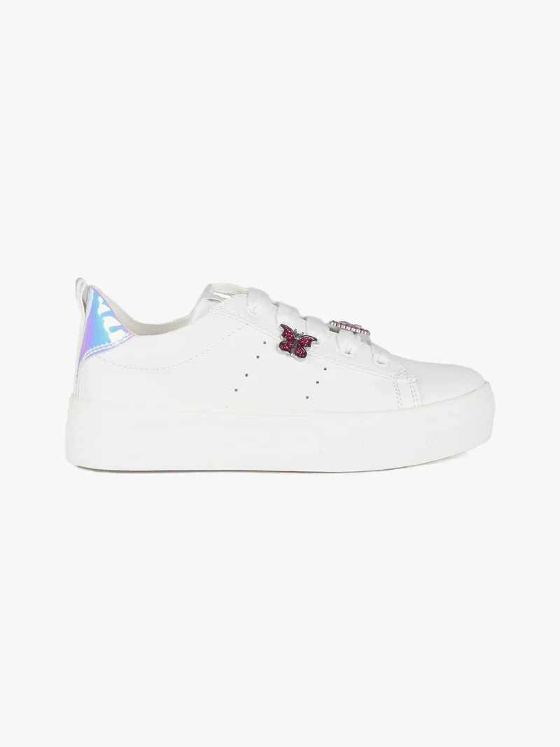 Sneakers stringate da bambina - bianco