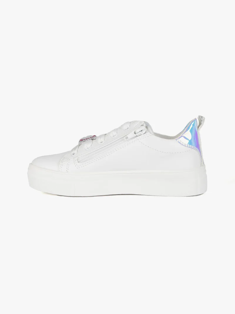 Sneakers stringate da bambina - bianco